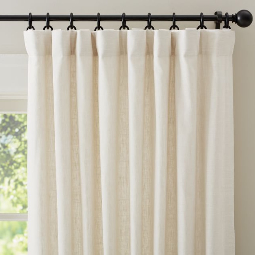 NWT Pottery Barn Emery Curtain in Ivory 50"x84"